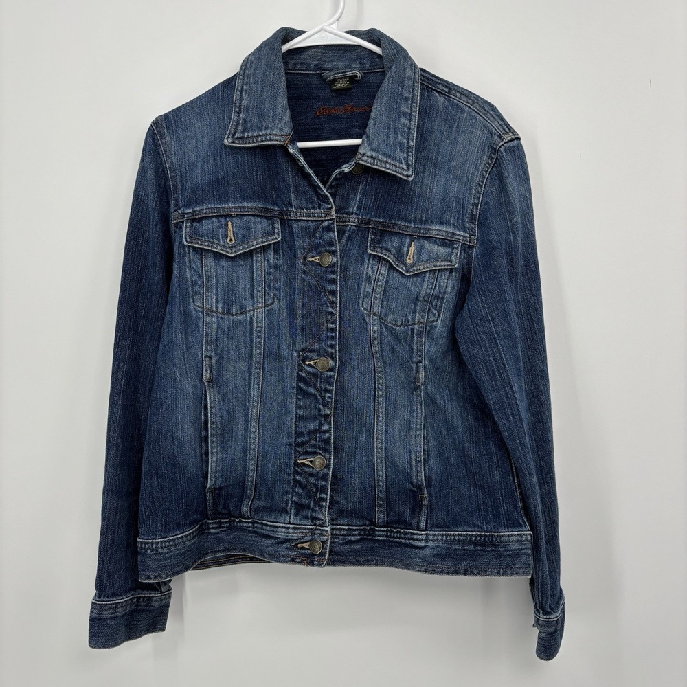 Eddie Bauer Vintage Denim Jacket Women's Large Button Front Western